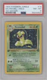 Victreebel from the 1999 Pokemon set graded by PSA and given an overall grade of 8.
