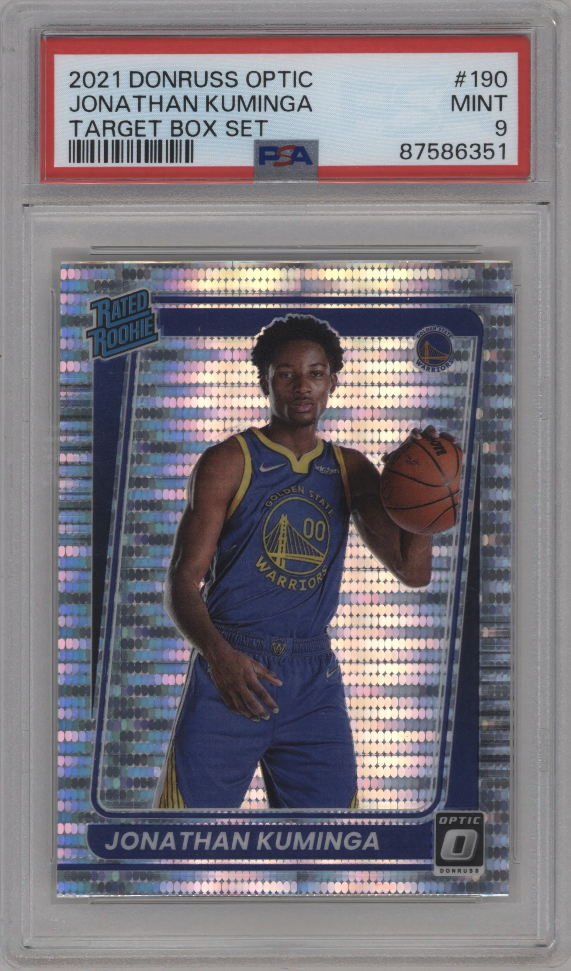 2021 Panini Donruss Optic Rated Rookie Jonathan Kuminga Target Box Set #190 PSA 9