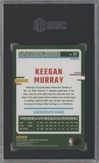 Keegan Murray from the 2023-24 Donruss Optic set featuring a Choice Dragon parallel graded by SGC and given an overall grade of 10.