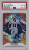 Micah Parsons from the 2021 Panini Phoenix set featuring a Fire Burst parallel graded by PSA and given an overall grade of 10.