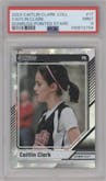 Caitlin Clark from the 2024 Panini Caitlin Clark Collection set featuring a Pointed Stars parallel graded by PSA and given an overall grade of 9.