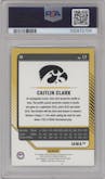 Caitlin Clark from the 2024 Panini Caitlin Clark Collection set featuring a Pointed Stars parallel graded by PSA and given an overall grade of 9.