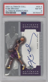 Kobe Bryant from the 2001-02 Upper Deck Ultimate Collection set graded by PSA and given an overall grade of 8.