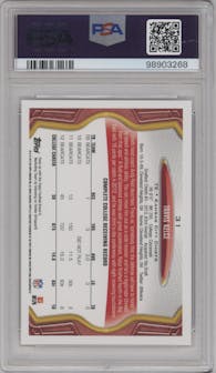 Travis Kelce from the 2013 Topps set graded by PSA and given an overall grade of 9.