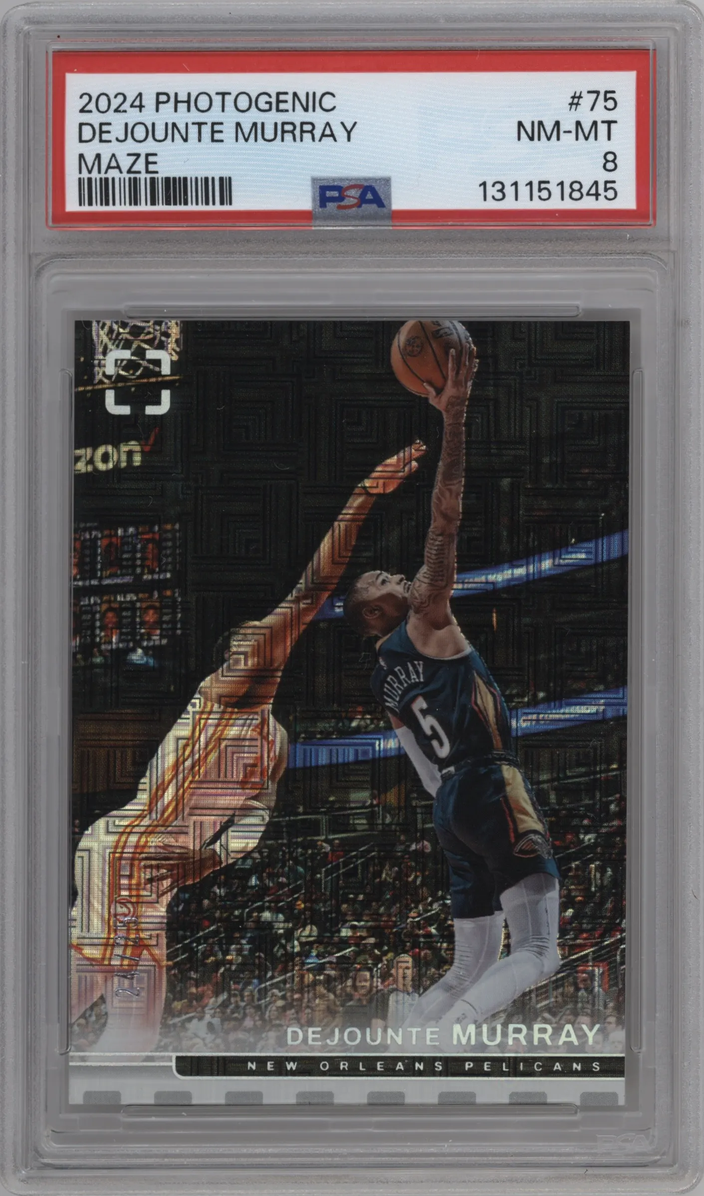 2024 Panini PhotoGenic Dejounte Murray Maze #75 PSA 8