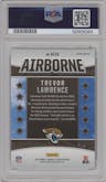 Trevor Lawrence from the 2023 Panini Rookies & Stars set featuring a Green Prizm parallel graded by PSA and given an overall grade of 10.