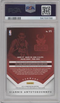 Giannis Antetokounmpo from the 2013-14 Panini Prestige set graded by PSA and given an overall grade of 9.