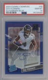 Zay Flowers from the 2023 Clearly Donruss set featuring a Blue parallel graded by PSA and given an overall grade of 10.