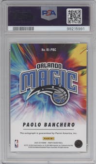 Paolo Banchero from the 2022-23 Panini NBA Hoops set graded by PSA and given an overall grade of 9.