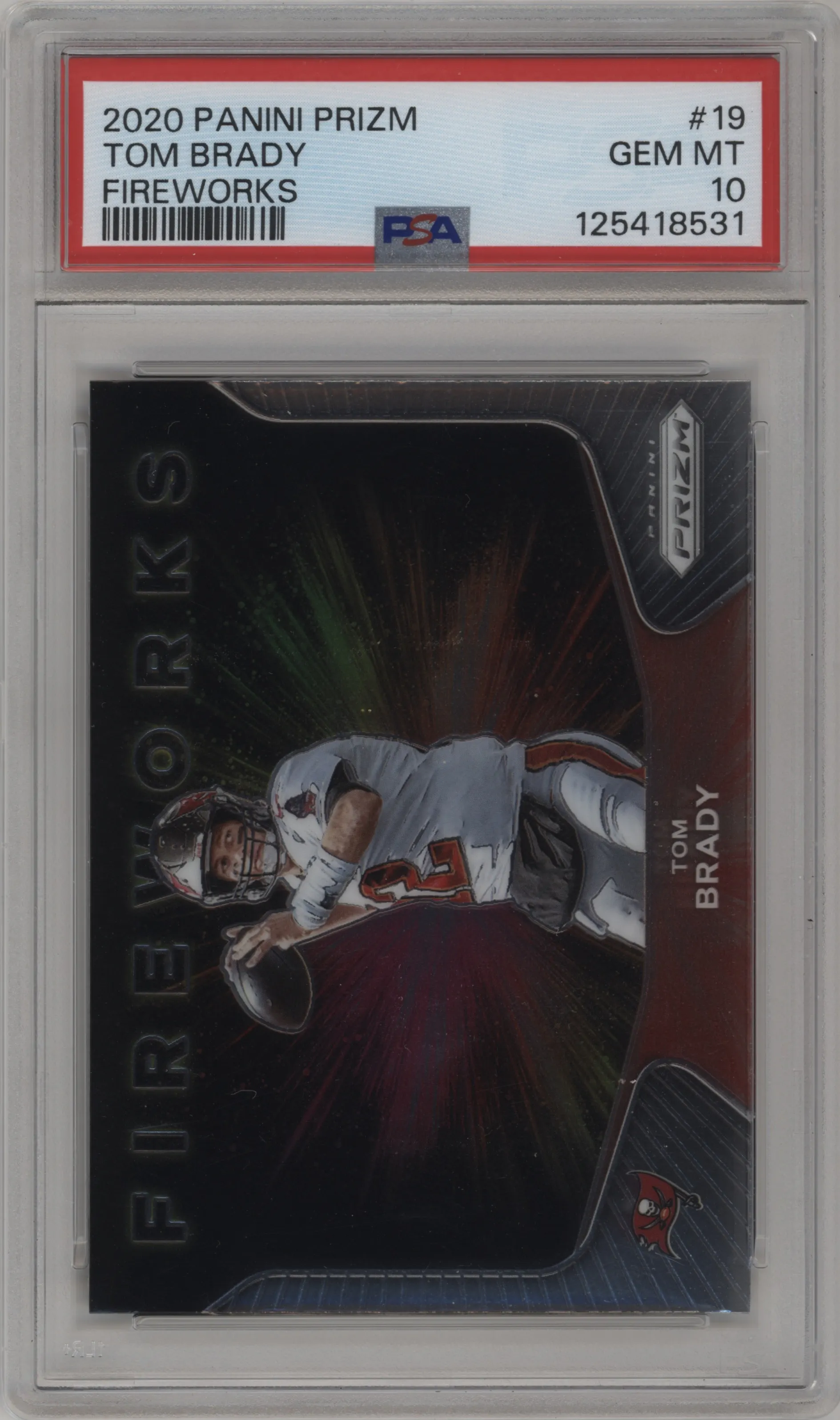 2020 Panini Prizm Fireworks Tom Brady PSA 10