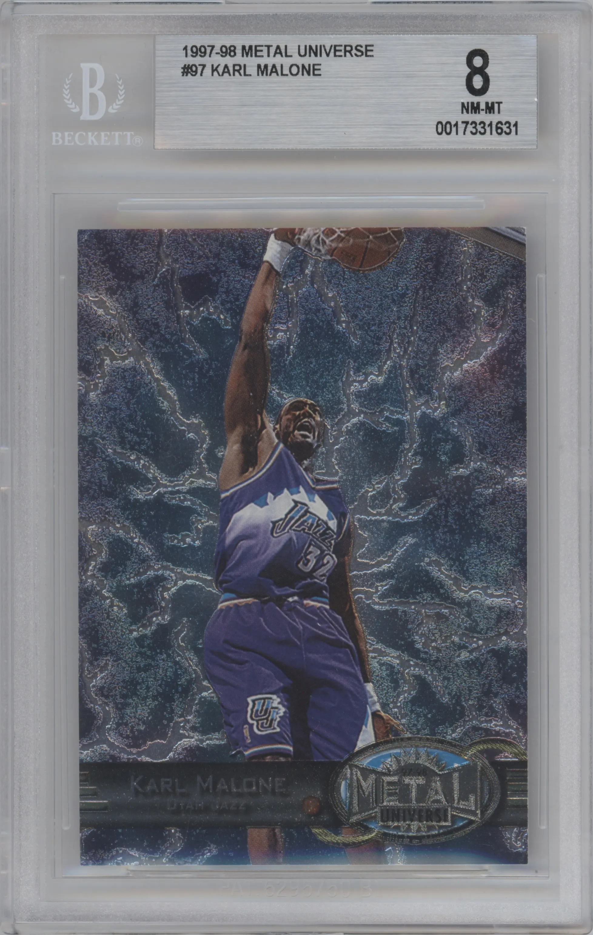 1997 Metal Universe Karl Malone #97 BGS 8