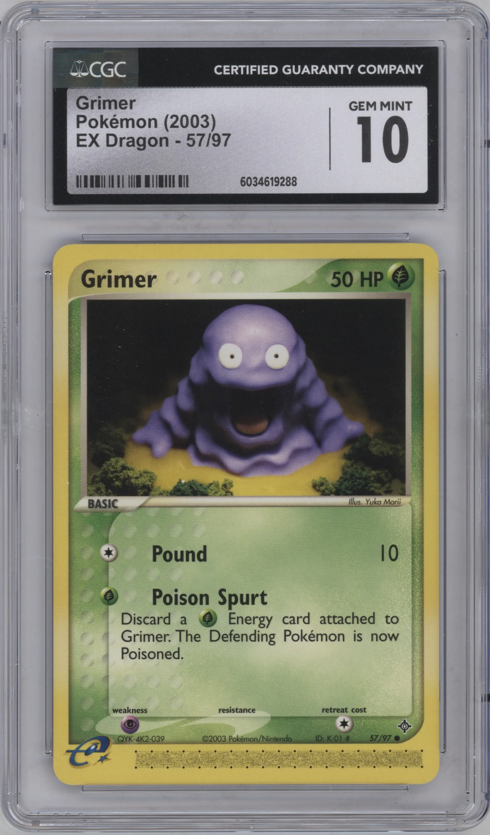 2003 Pokemon EX Dragon Grimer #57 CGC 10