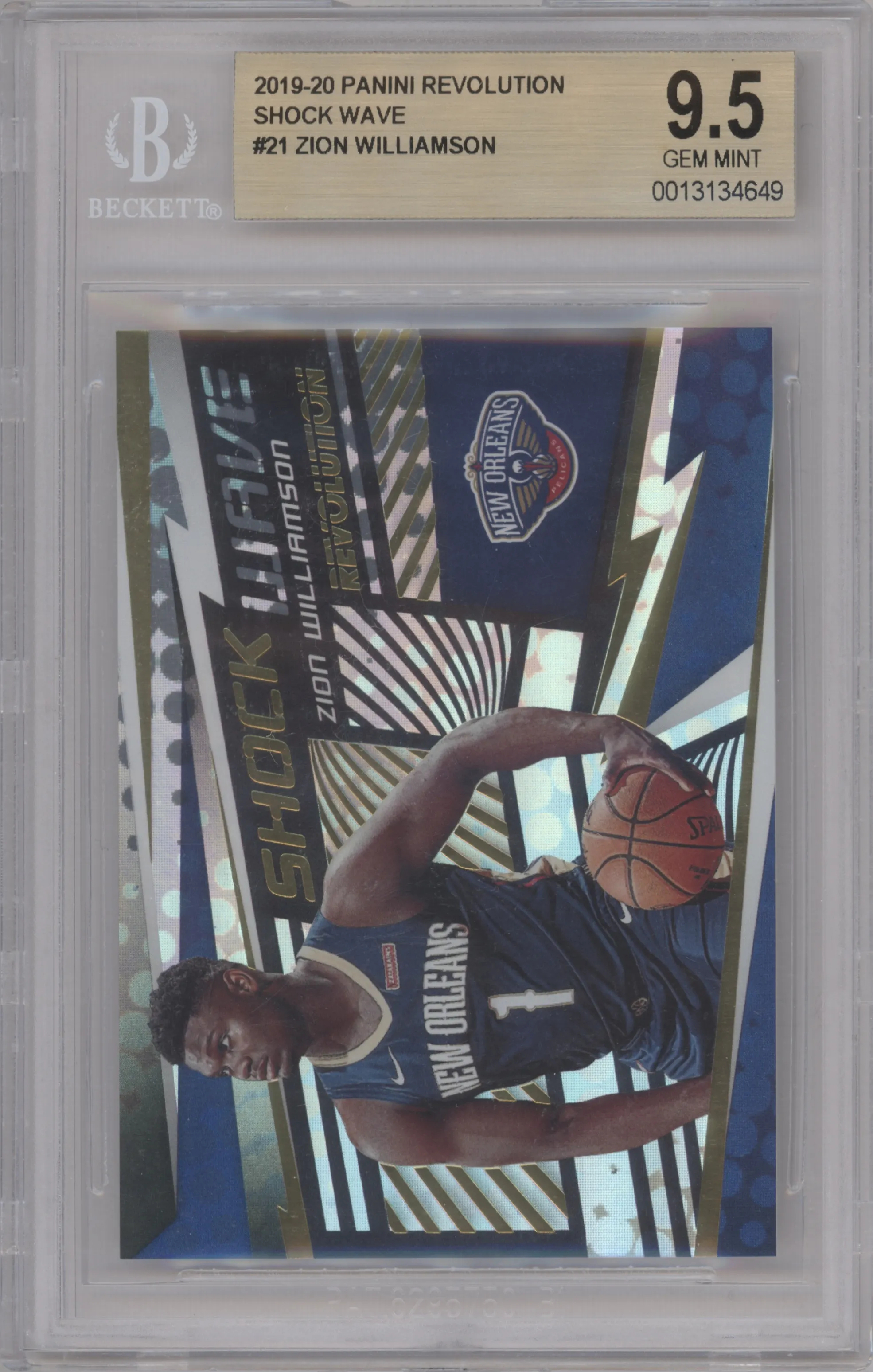 2019 Panini Revolution Shock Wave Zion Williamson BGS 9.5