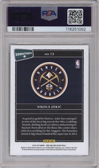 Nikola Jokic from the 2019-20 Panini One and One set graded by PSA and given an overall grade of 9.