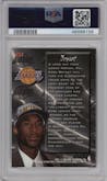 Kobe Bryant from the 1996-97 Fleer Metal  set graded by PSA and given an overall grade of 8.5.