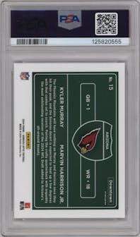 Kyler Murray/Marvin Harrison Jr. from the 2024 Donruss Optic set graded by PSA and given an overall grade of 9.