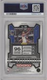 Stephen Curry from the 2023-24 Panini Prizm Monopoly set featuring a Boardwalk Blue parallel graded by PSA and given an overall grade of 10.