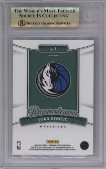 Luka Doncic from the 2024-25 Donruss Optic set graded by Beckett and given an overall grade of 9.5.