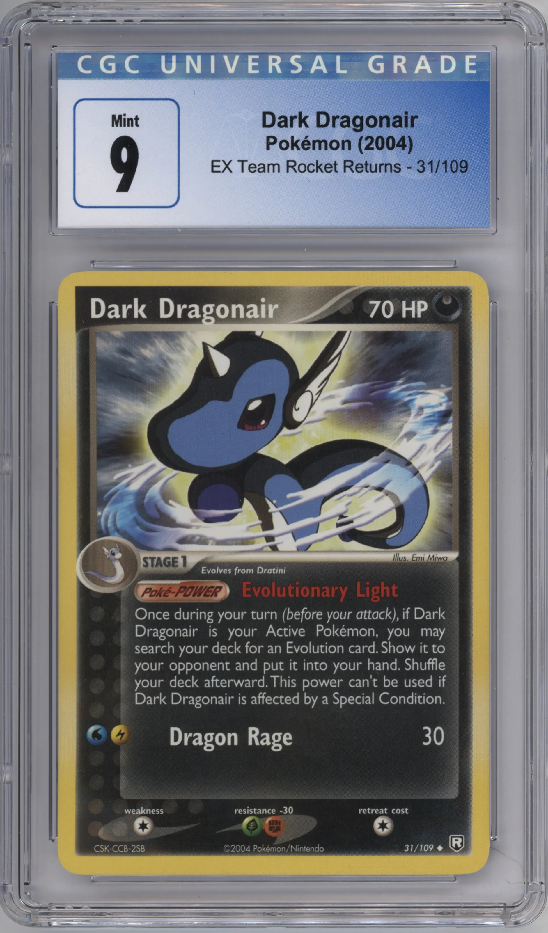 2004 Pokemon EX Team Rocket Returns Dark Dragonair #31 CGC 9