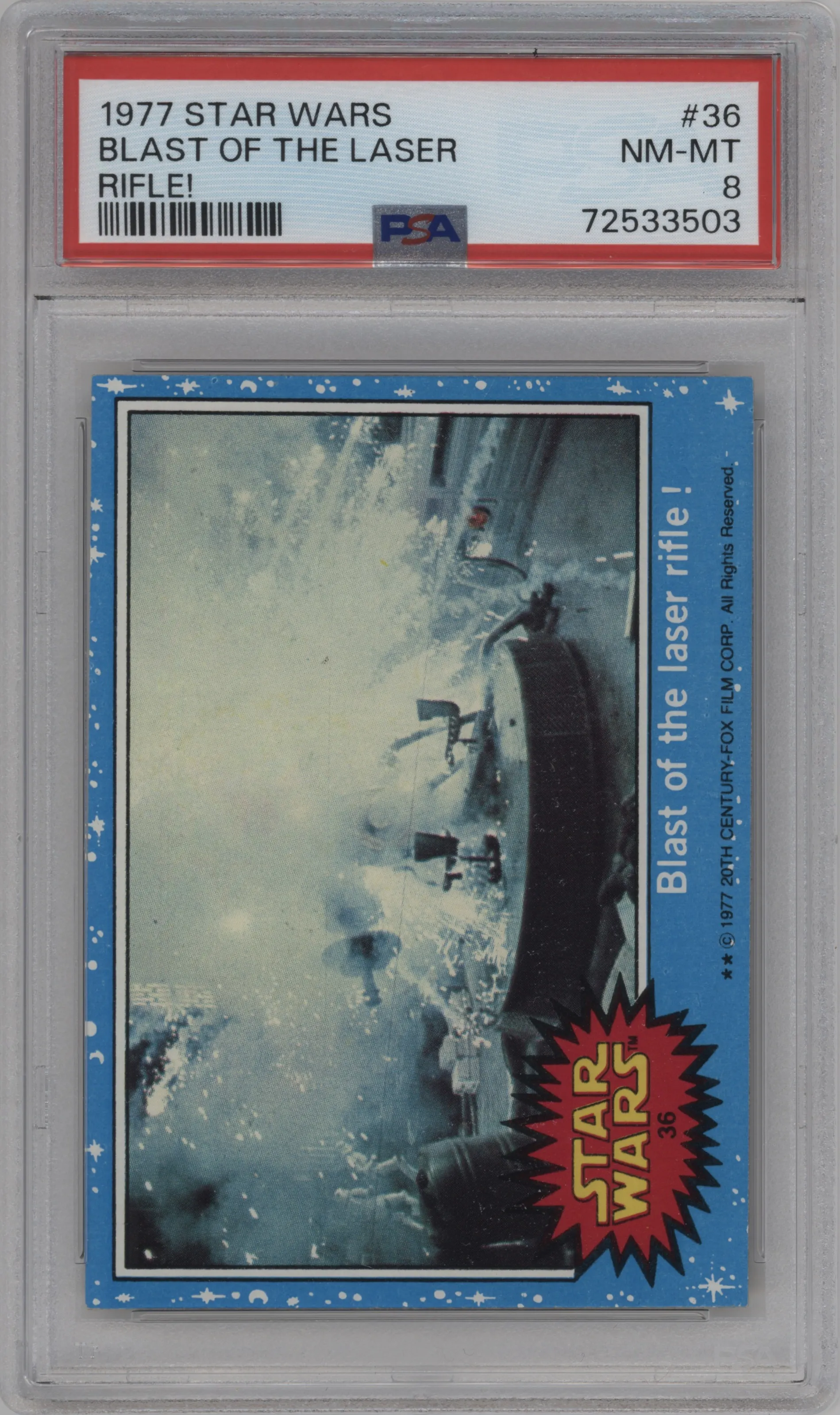 1977 Topps Star Wars Series 1 Blast of the Laser Rifle! #36 PSA 8