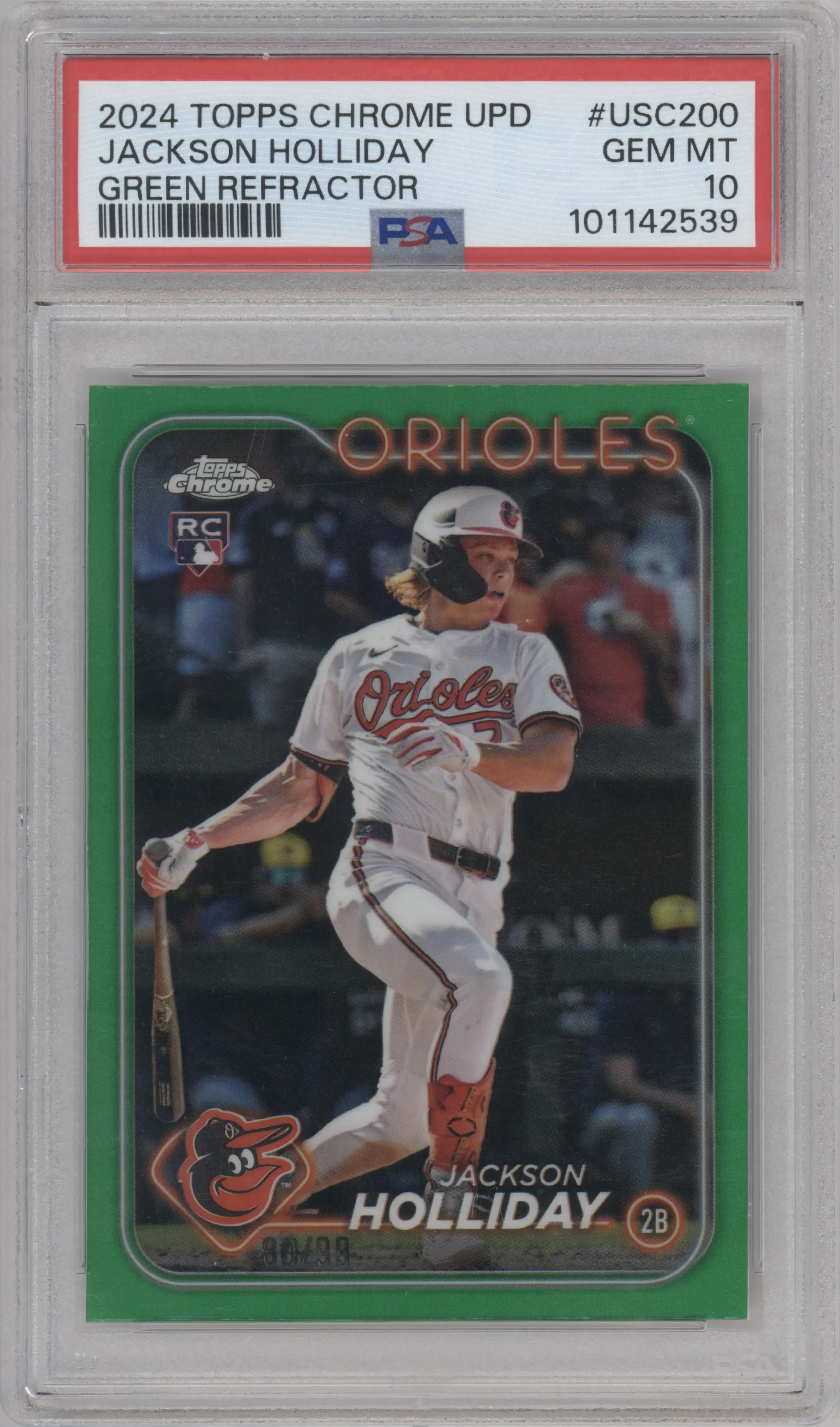 2024 Topps Chrome Update Jackson Holliday Green Refractor PSA 10