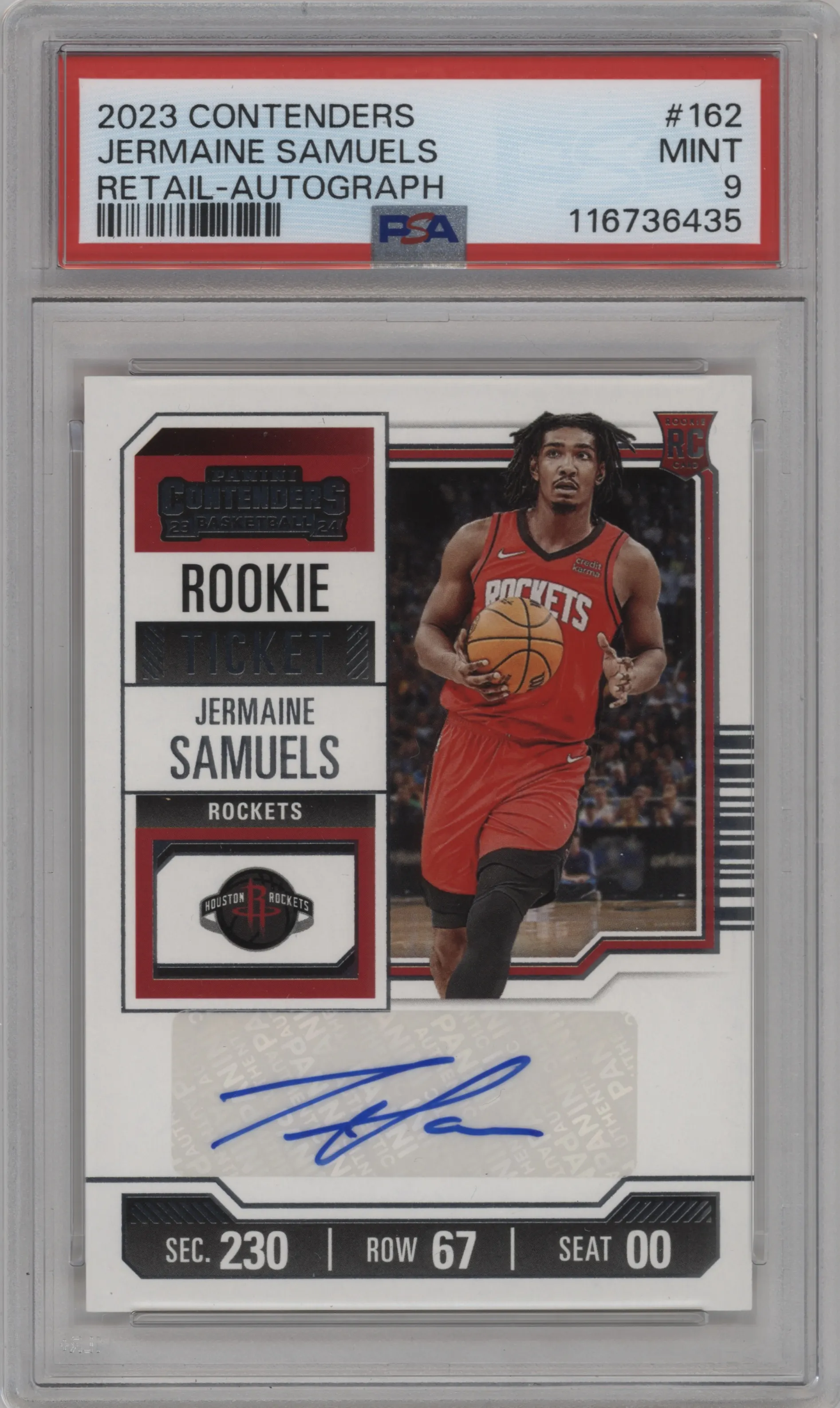 2023 Panini Contenders Rke.Tkt.Au. Jermaine Samuels Retail PSA 9