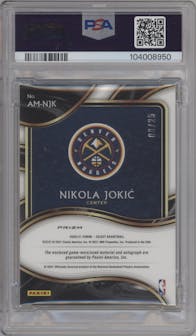 Nikola Jokic from the 2020-21 Panini Select  set featuring a Tie-Dye parallel graded by PSA and given an overall grade of 10.
