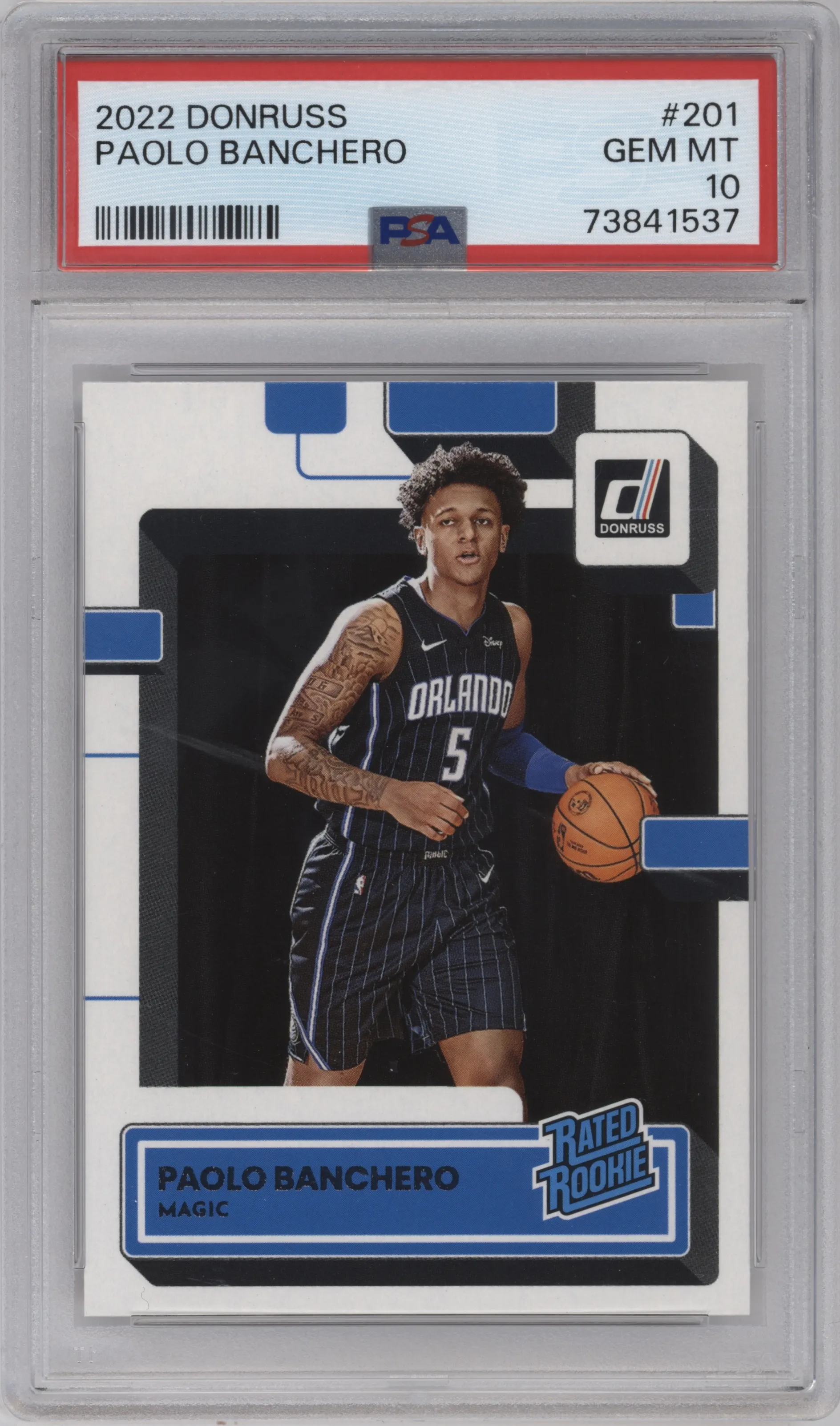 2022 Panini Donruss Rated Rookie Paolo Banchero #201 PSA 10