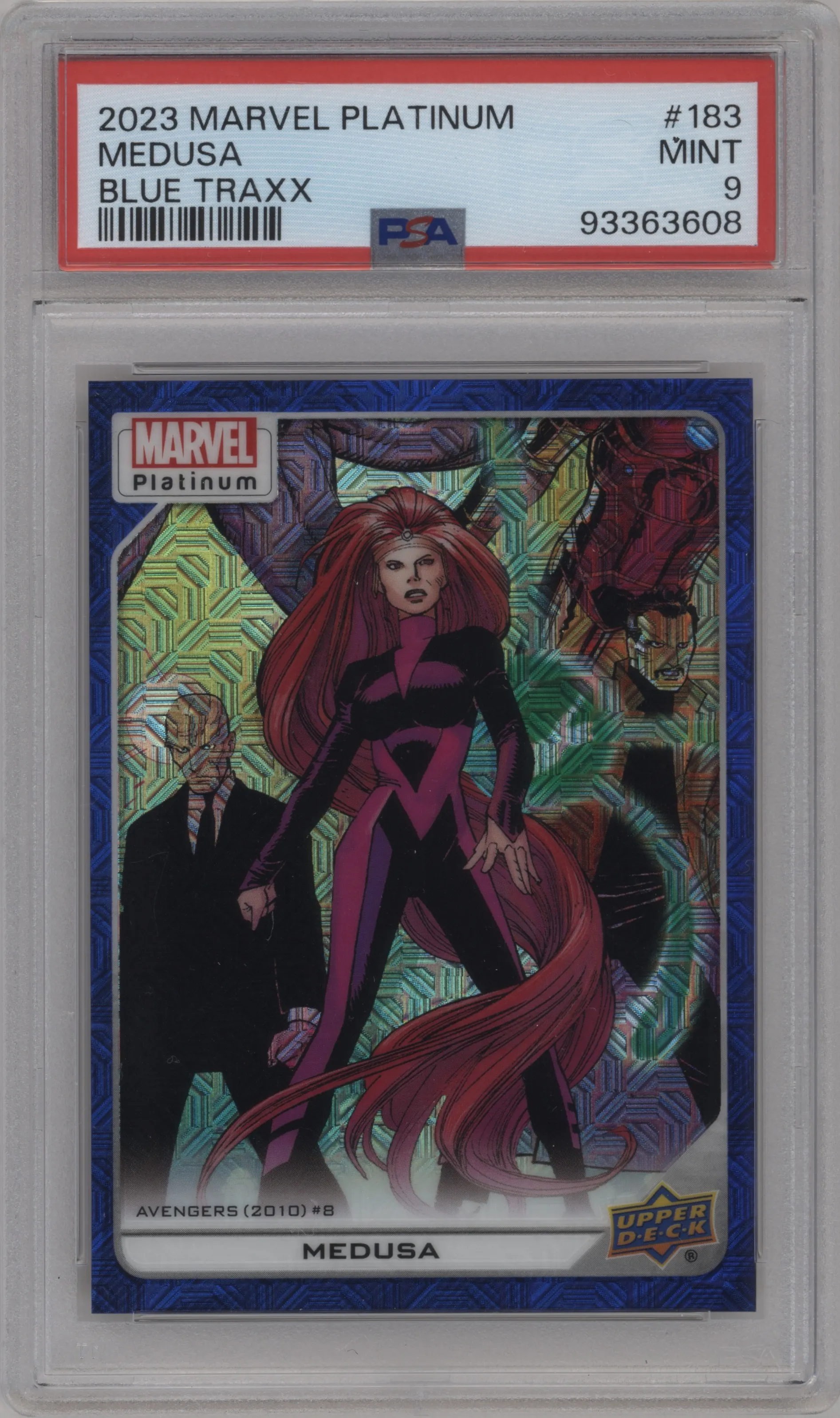 2023 Upper Deck Marvel Platinum Medusa Blue Traxx PSA 9