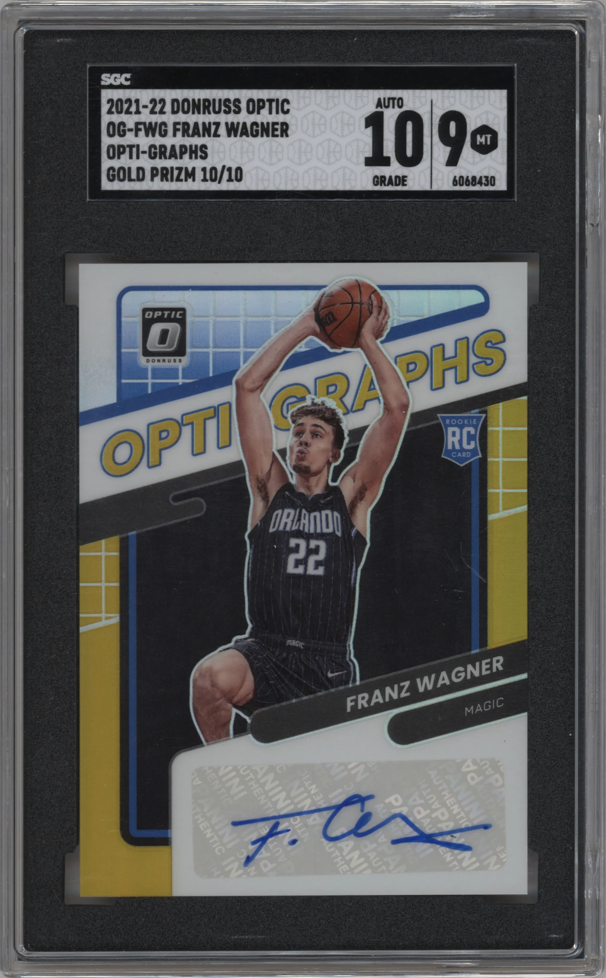 2021 Panini Donruss Optic Opti-Graphs Franz Wagner Gold SGC 9