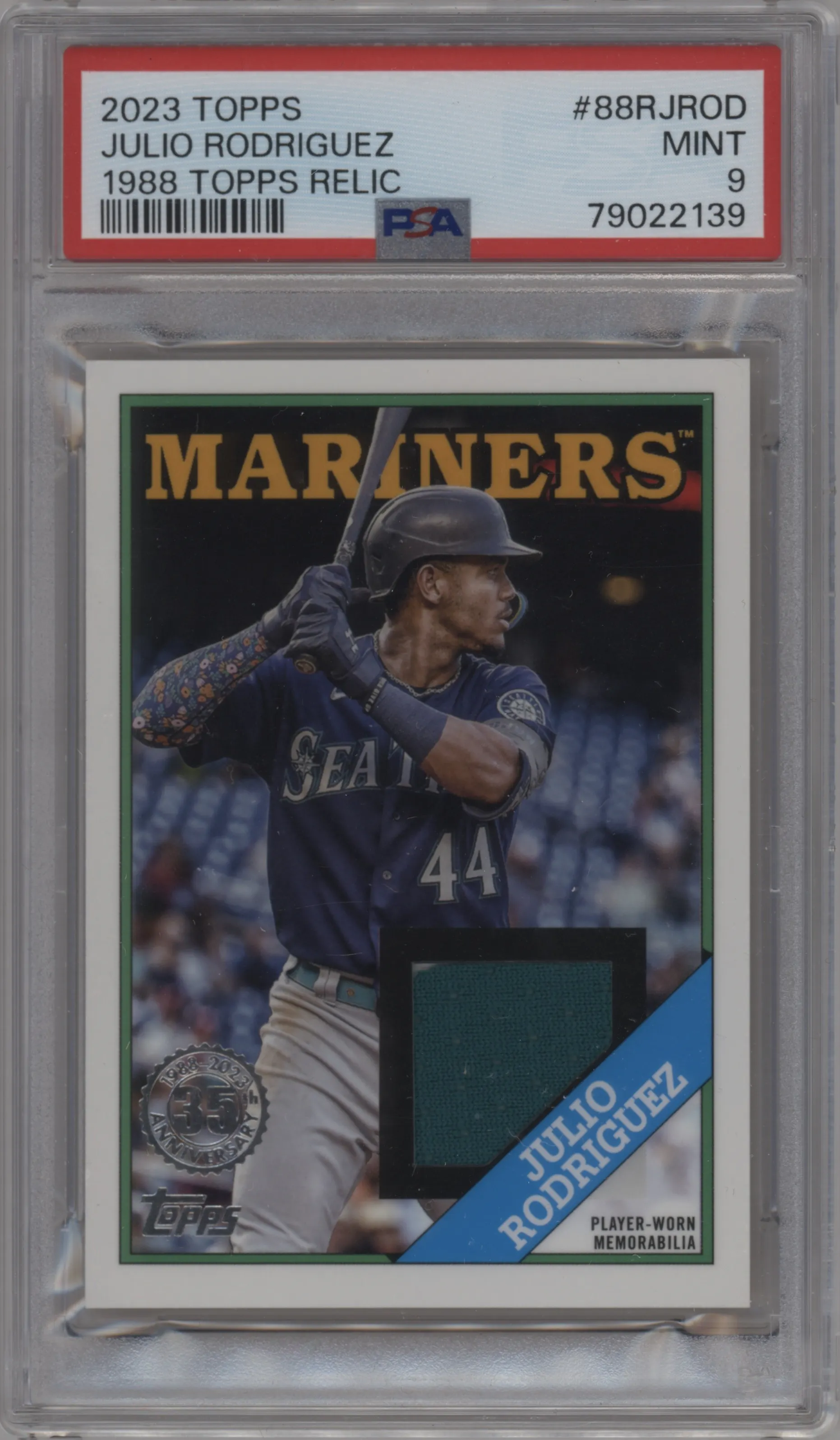 2023 Topps Series 1 1988 Topps Rlc. Julio Rodriguez PSA 9