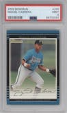 Miguel Cabrera from the 2002 Bowman set graded by PSA and given an overall grade of 9.