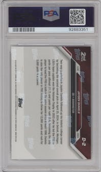 Jayden Daniels from the 2024 Topps Now set graded by PSA and given an overall grade of 10.