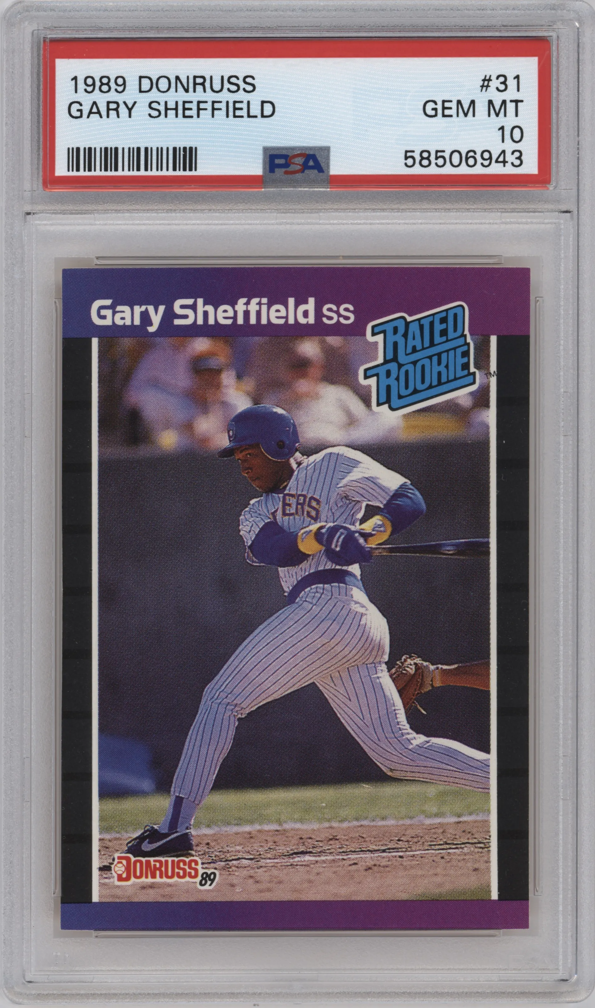 1989 Donruss Rated Rookie Gary Sheffield PSA 10