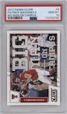 Patrick Mahomes II from the 2017 Panini Score set graded by PSA and given an overall grade of 10.