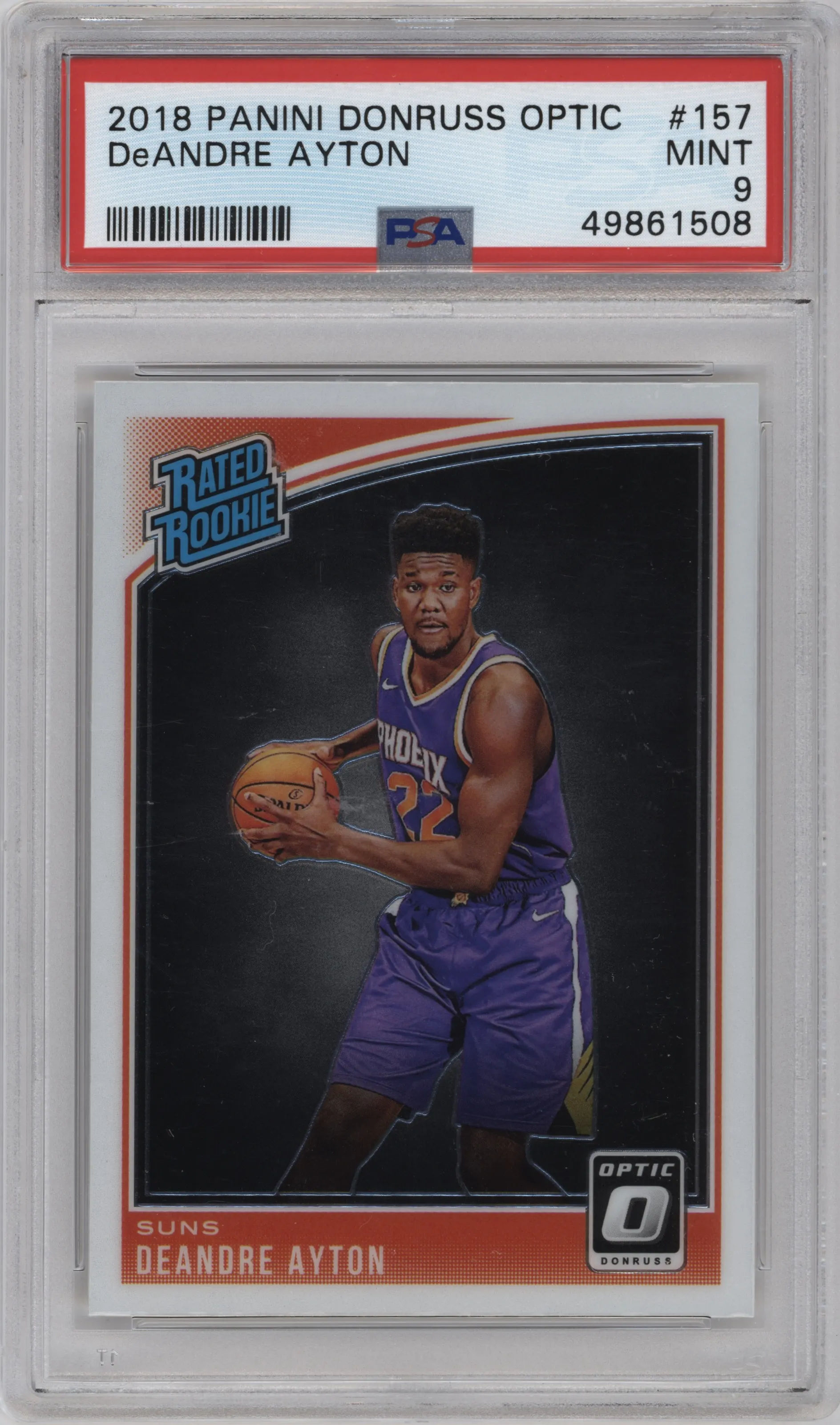 2018 Panini Donruss Optic Rated Rookie Deandre Ayton PSA 9