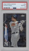 Aaron Judge from the 2020 Topps Chrome set graded by PSA and given an overall grade of 10.