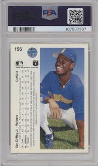 Ken Griffey Jr. from the 1990 Upper Deck set graded by PSA and given an overall grade of 0.