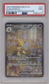 Alakazam ex from the 2023 Pokemon SV set graded by PSA and given an overall grade of 9.