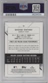 Shohei Ohtani from the 2022 Topps Finest set graded by PSA and given an overall grade of 10.