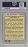 Lawrence Taylor from the 1990 Fleer set graded by PSA and given an overall grade of 9.