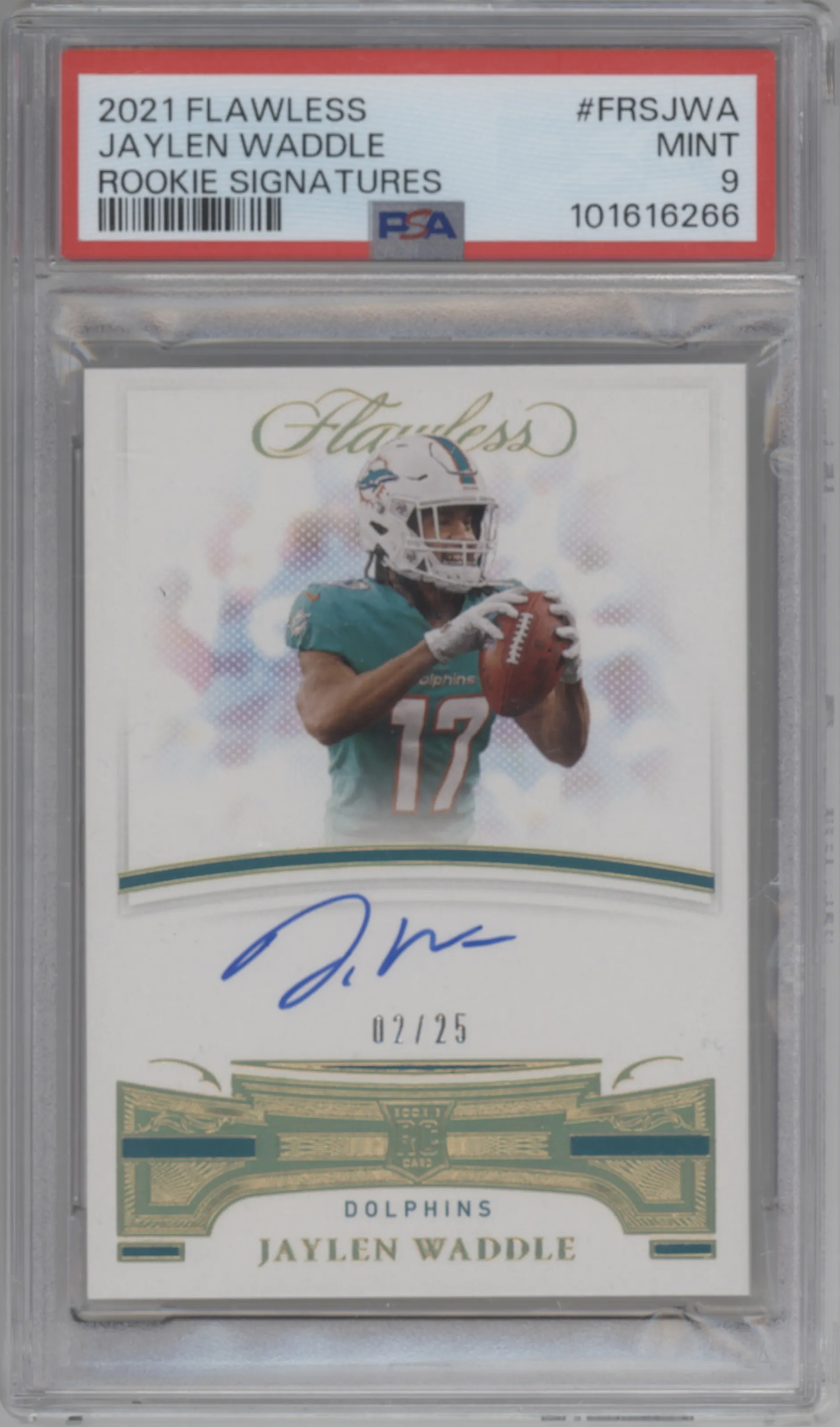 2021 Panini Flawless Rke.Sig Jaylen Waddle #FRS-JWA PSA 9