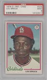 Lou Brock from the 1978 O-Pee-Chee set graded by PSA and given an overall grade of 9.