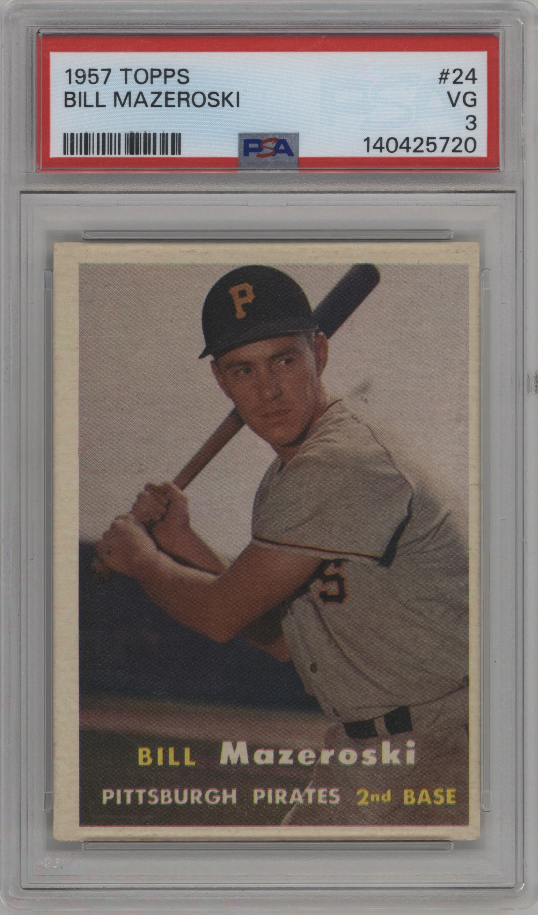 1957 Topps Bill Mazeroski PSA VERY GOOD 3 #24 PSA 3