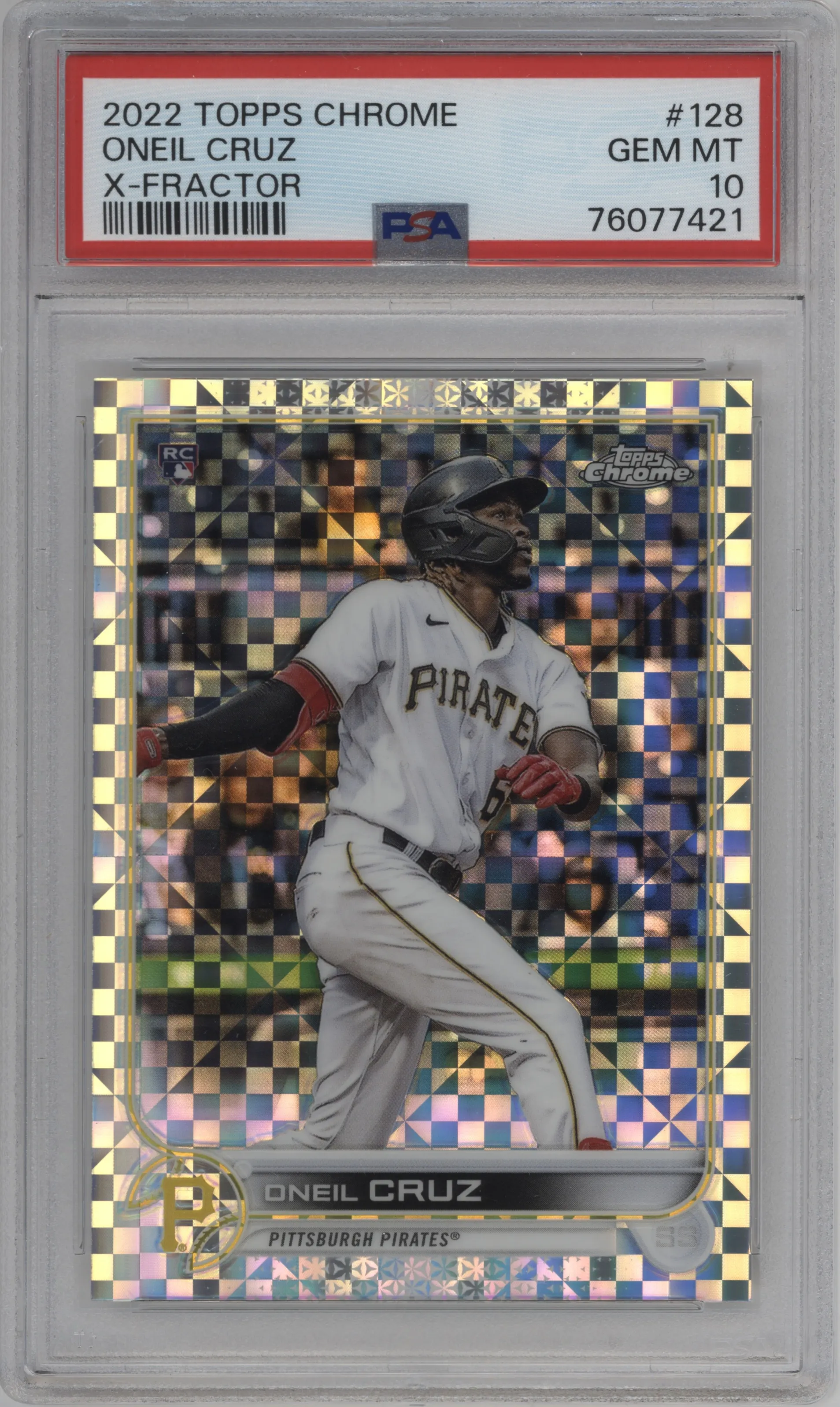2022 Topps Chrome Oneil Cruz X-Fractor PSA 10