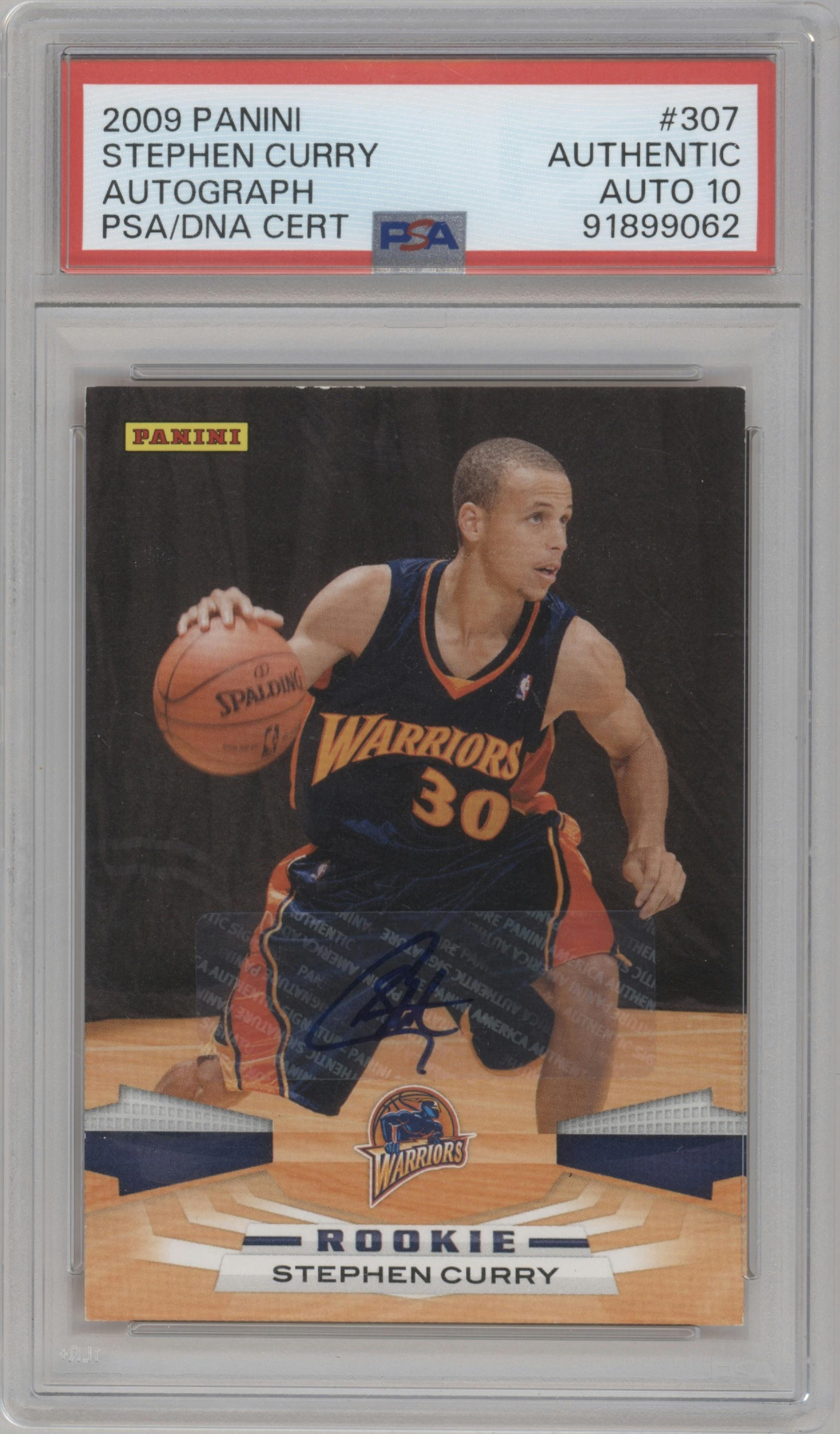 Stephen Curry from the 2009-10 Panini  set graded by PSA.