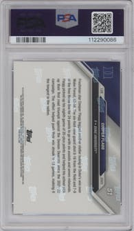 Cooper Flagg from the 2024-25 Bowman U Now set featuring a Blue parallel graded by PSA and given an overall grade of 10.