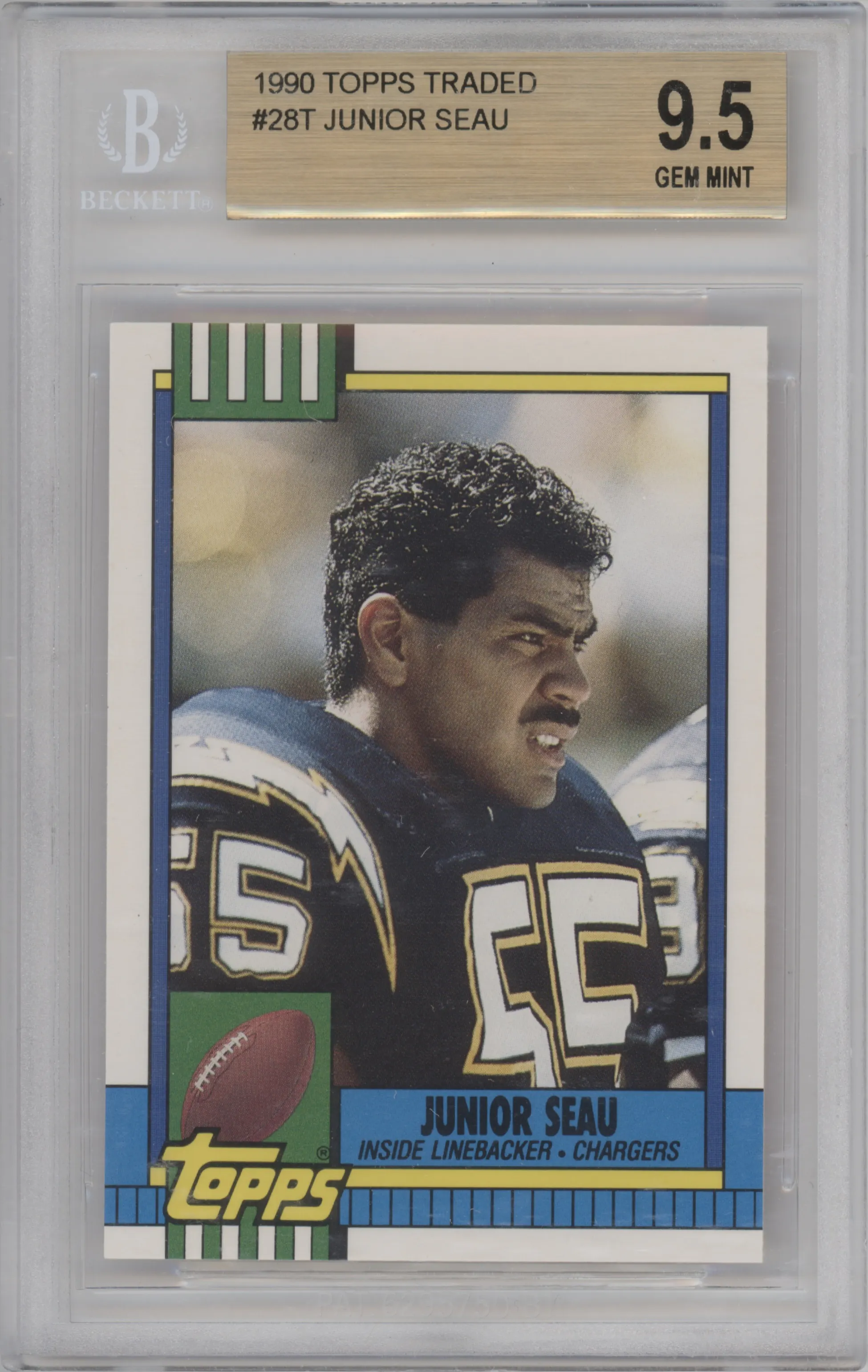 1990 Topps Traded Junior Seau BGS 9.5
