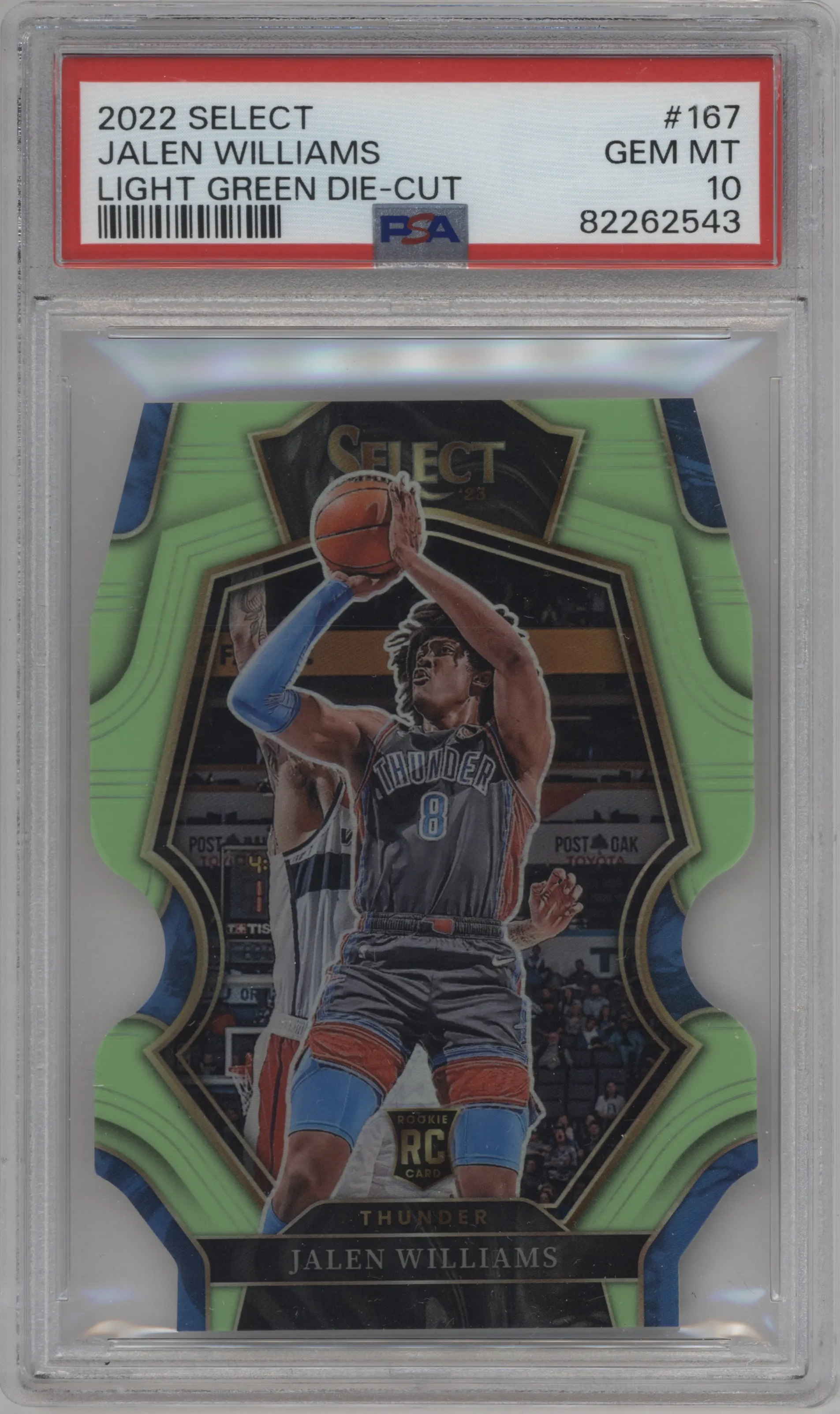 2022 Panini Select Pre.Lvl. Jalen Williams Die-Cut Light Green #167 PSA 10