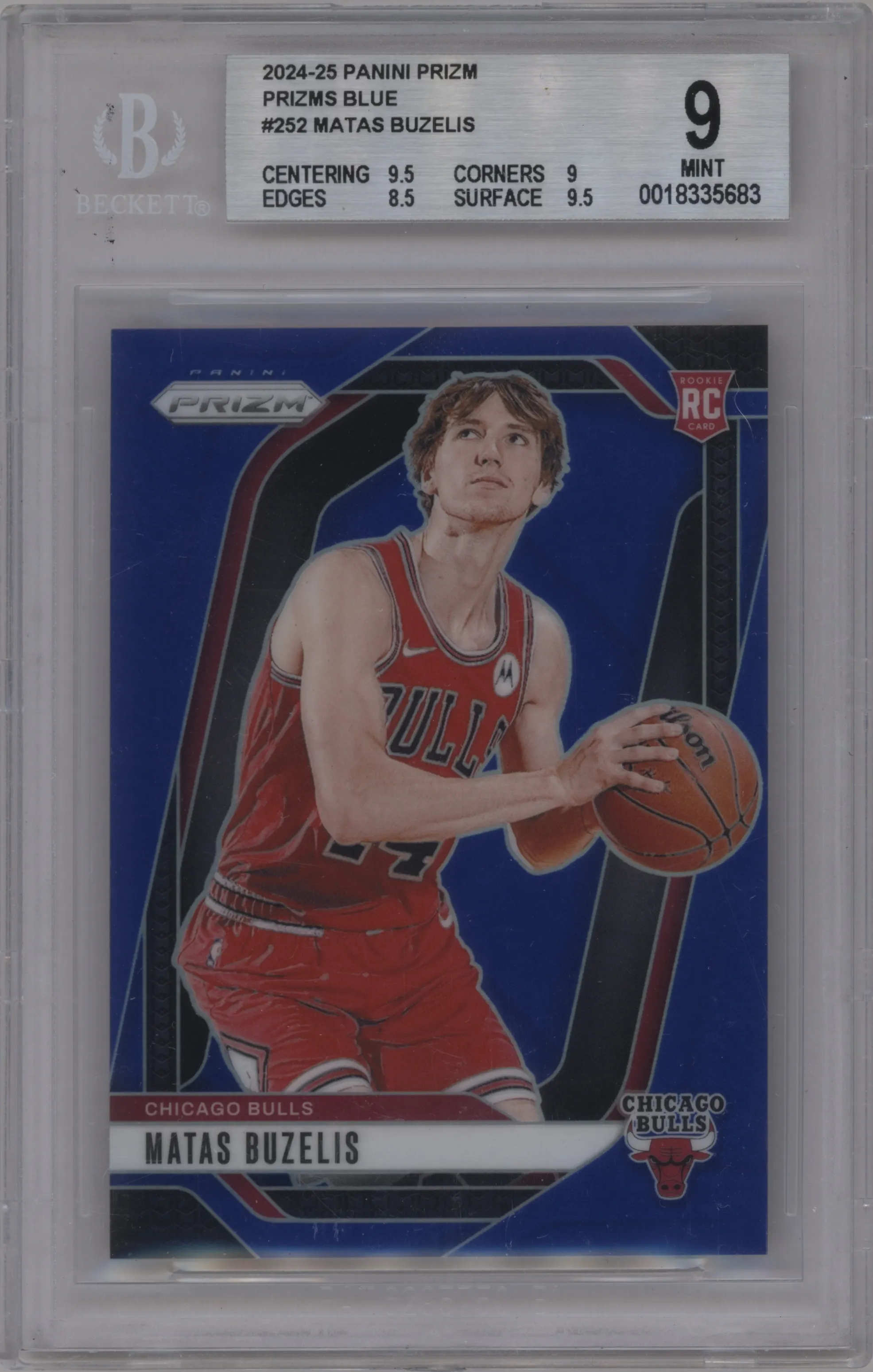 2024 Panini Prizm Matas Buzelis Blue Prizm BGS 9